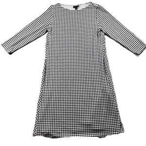 J. Jill Wearever Collection Black & White Houndstooth Dress Lightweight XS E172